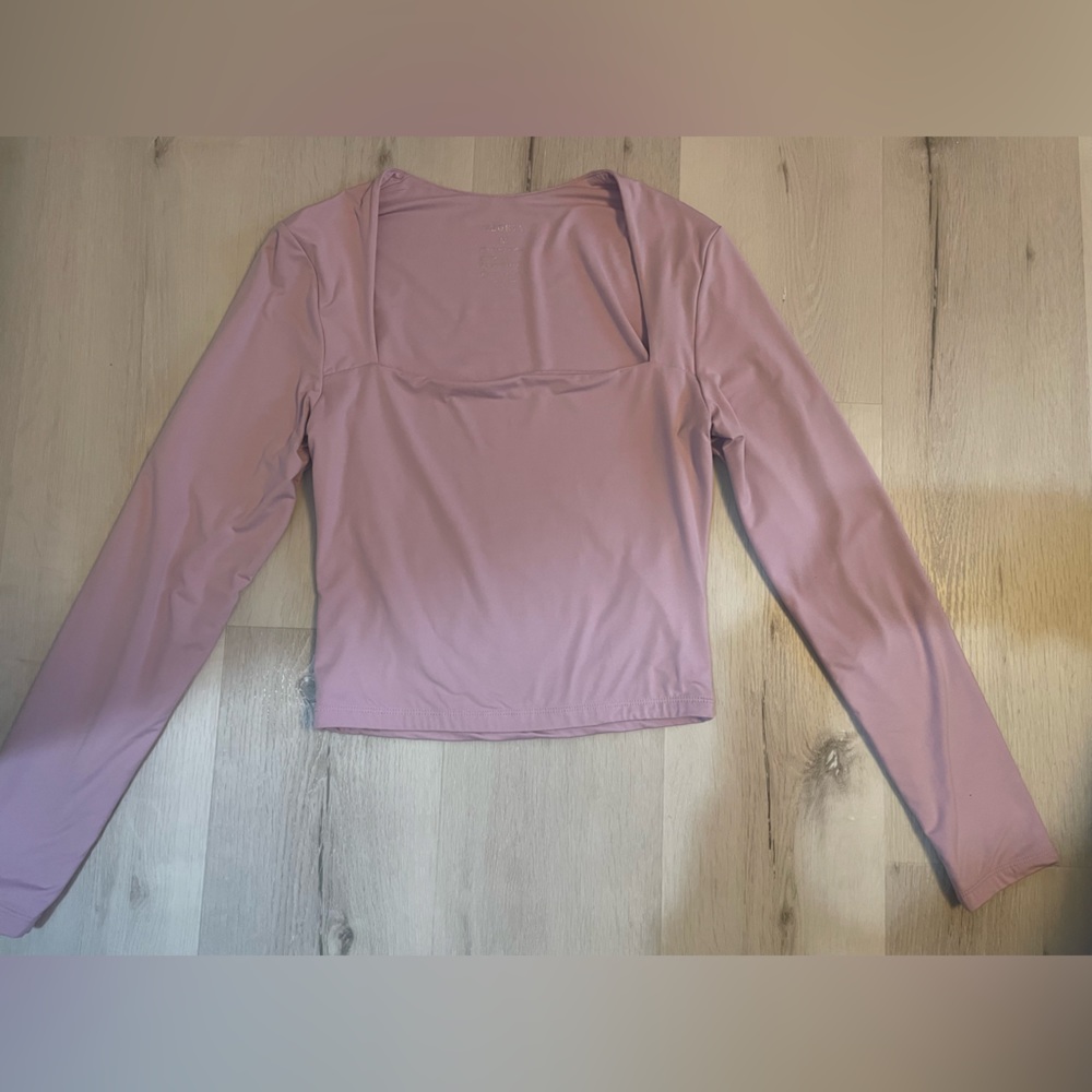 Square neck soft longsleeve top